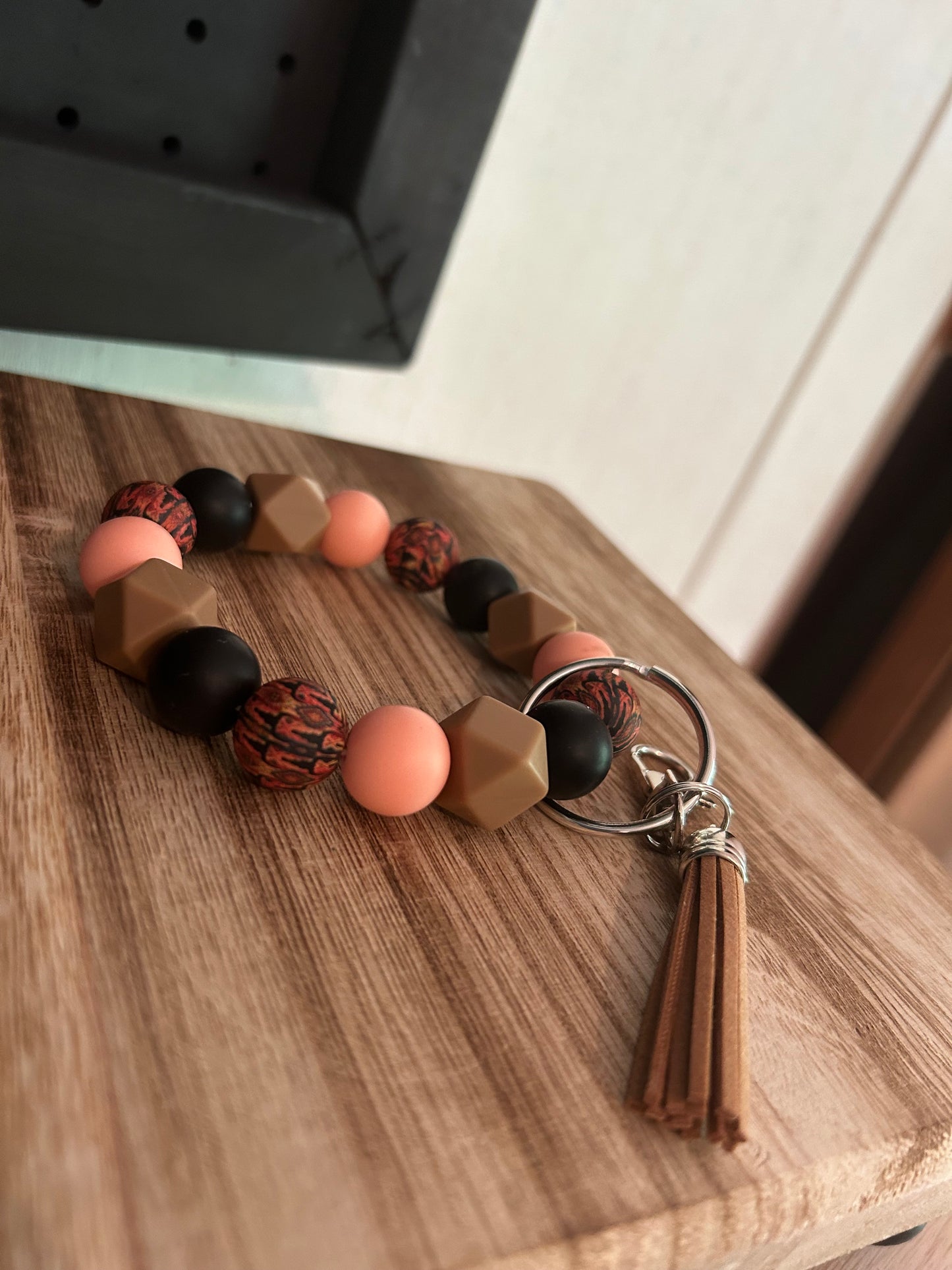 Red Aztec wristlet keychain
